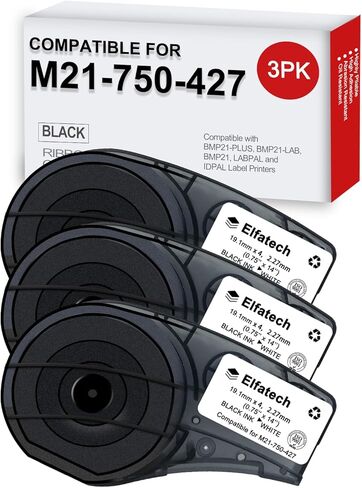 (M21-1500-427) Label Tape Replacement for M21-1500-427 Self-Laminating Wire Wrap for Control and Electrical Panels, Datacom Cables Black on White- For M210, M210-LAB, M211, BMP21-PLUS Printers(1-Pack) in Saudi Arabia
