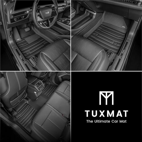 TuxMat - for Cadillac Lyriq 2023-2026 Models - Custom Car Mats - Maximum Coverage, All Weather, Laser Measured - This Full Set Includes 1st and 2nd Rows in Saudi Arabia