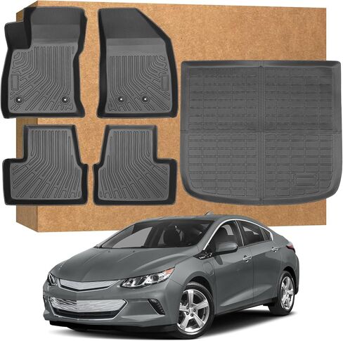 سجادات أرضية لسيارة Chevy/Chevrolet Volt Gas & PHEV 2016-2019، شديدة التحمل مقاومة للماء وغير قابلة للانزلاق وحماية من جميع الأحوال الجوية، سجادات أرضية وبطانة البضائع in Kuwait