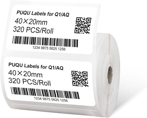 Self-Adhesive Multi-Purpose Label Compatible for PUQU Q1 Label Printer-1 Roll of 320 Labels 40x20mm (1.6''x0.8'') in Saudi Arabia