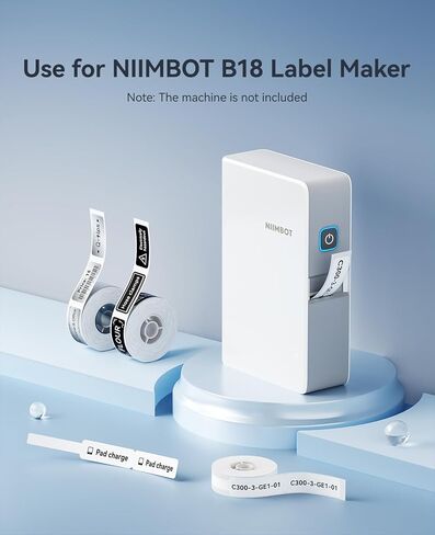 ملصقات النقل الحراري NIIMBOT B18/N1 0.55 بوصة × 1.18 بوصة (14 × 30 مم)، فقط لصانع الملصقات B18/N1، مادة PET، مقاومة للماء ودرجات الحرارة العالية، وقت تخزين طويل، أسود in Kuwait