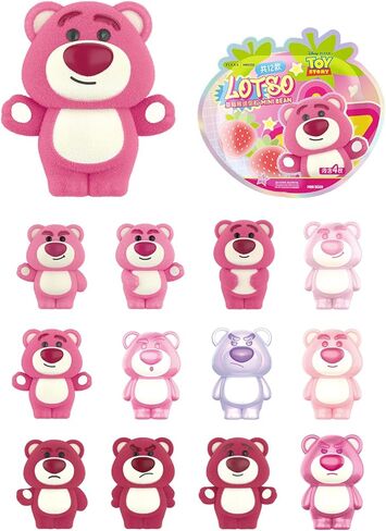 MINISO Disney Lotso Strawberry Bear 4 في 1 صندوق أعمى صغير من الفينيل لعبة قطيفة صندوق المفاجآت نموذج تصميم عشوائي لعبة قابلة للتجميع لديكور المنزل وهدايا عيد الميلاد (شخصية واحدة عشوائية) in Kuwait