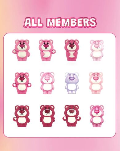 MINISO Disney Lotso Strawberry Bear 4 في 1 صندوق أعمى صغير من الفينيل لعبة قطيفة صندوق المفاجآت نموذج تصميم عشوائي لعبة قابلة للتجميع لديكور المنزل وهدايا عيد الميلاد (شخصية واحدة عشوائية) in Kuwait