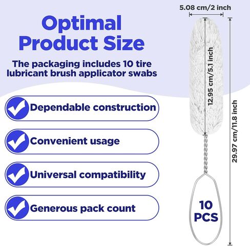 10 Pack Tire Lube Brush Applicator Swabs 11.8 Inches Extra Long Handle Tire Lubricant Applicator for Changing Tires in Saudi Arabia