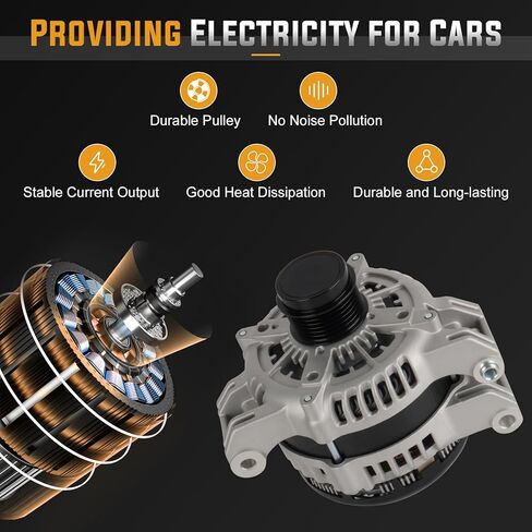 مولد جديد 3.6 3.6L لسيارة جيب جراند شيروكي 2011-2020، لسيارة دودج تشالنجر 2015-2023، شاحن 2011-2023، دورانجو 2011-2020، لكرايسلر 300 2011-2023، لرام 1500 2013-2015 استبدال #11598 in Kuwait