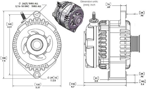 Mechman Altetnators 320 amp racing alternator - BLACK in Saudi Arabia