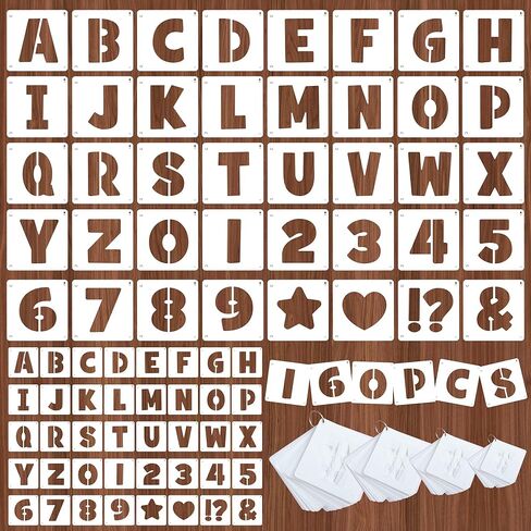80Pcs Letter Stencils Alphabet and Number Stencil for Painting Reusable Small Alphabet Stencil for Crafts Letter Drawing Stencils on Wall DIY Art Project Rock Fabric Chalkboard(80,1Inch&2Inch) in Saudi Arabia