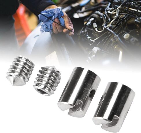 Solderless Cable Nipple 0.2in OD 0.28in Length M4 Screws Secure Rust Proof Connection Won't Loosen for Motorcycle Scooter Throttle Carburetor Cable Repair in Kuwait