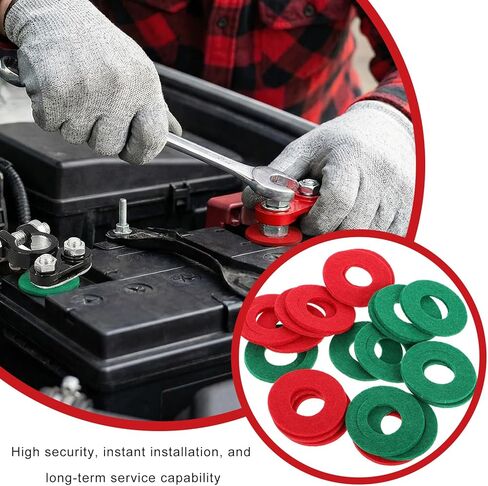 4PCS Battery Terminals Connector Set, Positive & Negative Battery Cable Ends Connector with Anti-Corrosion Washers, Color Coded Top Post Terminal Clamps for Truck RV Marine in Saudi Arabia