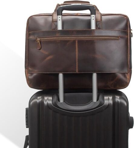 Men's Genuine Leather Business 17 Inch Laptop Briefcase in Saudi Arabia
