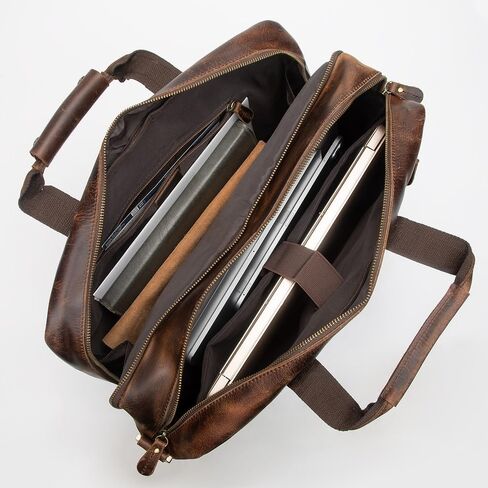 Men's Genuine Leather Business 17 Inch Laptop Briefcase in Saudi Arabia