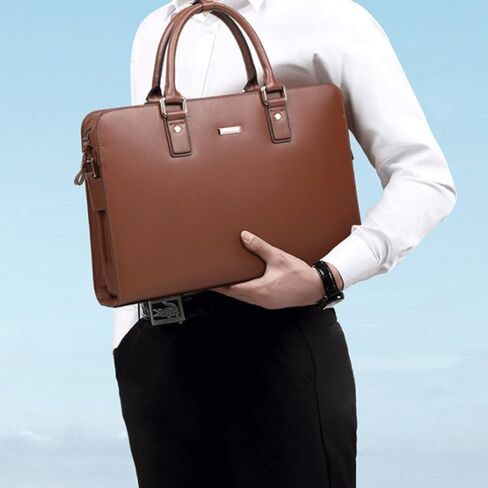 Genuine Leather Men's Bag Cowhide Computer Business Briefcase in Saudi Arabia