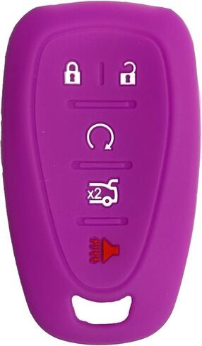 Key Fob Cover for Volt Malibu: 5 Buttons Silicone Remote Case Protector Fit for Chevy Sonic Trax Cruze Camaro Traverse Blazer 13522891 HYQ4ES 13522884 2016 2017 2018 2019 2020 2021 2022 2023 (Purple) in Saudi Arabia
