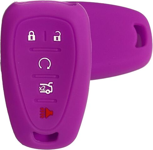 Key Fob Cover for Volt Malibu: 5 Buttons Silicone Remote Case Protector Fit for Chevy Sonic Trax Cruze Camaro Traverse Blazer 13522891 HYQ4ES 13522884 2016 2017 2018 2019 2020 2021 2022 2023 (Purple) in Saudi Arabia