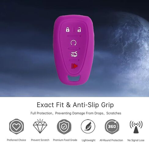 Key Fob Cover for Volt Malibu: 5 Buttons Silicone Remote Case Protector Fit for Chevy Sonic Trax Cruze Camaro Traverse Blazer 13522891 HYQ4ES 13522884 2016 2017 2018 2019 2020 2021 2022 2023 (Purple) in Saudi Arabia