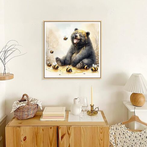 Anuver Diamond Art Kits for Adult, Bear Round Diamond Painting Kit for Beginners, 5D DIY Full Drill Diamond Gem Craft Painting Home Wall Decoration, 12x12 Inch in Kuwait
