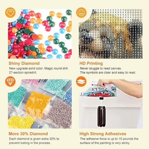 Anuver Diamond Art Kits for Adult, Bear Round Diamond Painting Kit for Beginners, 5D DIY Full Drill Diamond Gem Craft Painting Home Wall Decoration, 12x12 Inch in Kuwait