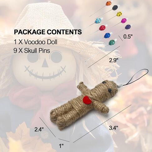 Voodoo Doll Set Includes Horror Doll, 9 Skull Pins, Ghost-Themed Soft Revenge Dammit Creepy Pin Holder with Resin and Metal Straight Pins for Stress Relief in Saudi Arabia