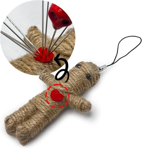 Voodoo Doll Set Includes Horror Doll, 9 Skull Pins, Ghost-Themed Soft Revenge Dammit Creepy Pin Holder with Resin and Metal Straight Pins for Stress Relief in Saudi Arabia
