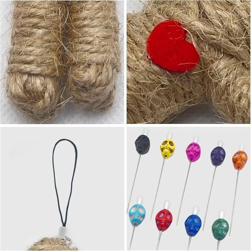 Voodoo Doll Set Includes Horror Doll, 9 Skull Pins, Ghost-Themed Soft Revenge Dammit Creepy Pin Holder with Resin and Metal Straight Pins for Stress Relief in Saudi Arabia