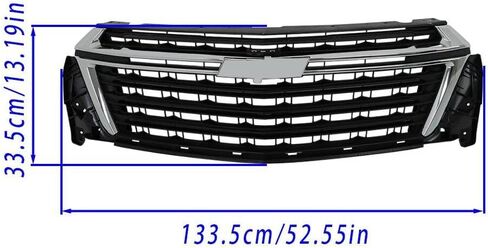Chrome Black Front Grille Compatible with 2022-2023 Chevrolet Traverse in Saudi Arabia