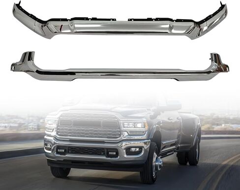 Front Upper & Lower Grille Chrome Molding Compatible with 2019-2024 Ram 2500 3500 5500 | Fits Big Horn Laramie Limited | Replaces OEM 6NB141Z0AD 17677619 6NB051Z0AE in Saudi Arabia