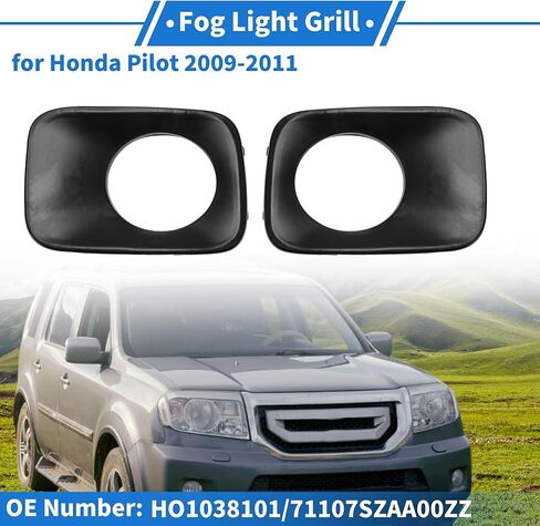 Front Left Right Fog Light Grill No.HO1038101/71107SZAA00ZZ Front Lower Bumper Fog Light Cover Inserts for Honda Pilot 2009-2011 Black ABS 1Set Replacement Car Parts in Kuwait