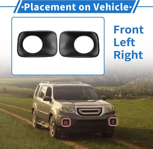 Front Left Right Fog Light Grill No.HO1038101/71107SZAA00ZZ Front Lower Bumper Fog Light Cover Inserts for Honda Pilot 2009-2011 Black ABS 1Set Replacement Car Parts in Kuwait