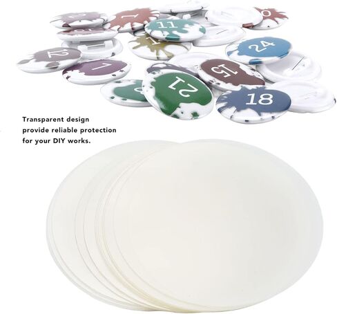 200pcs 58mm Circle Mylars Button Maker Supplies, 2.3inch Plastic Badge Protective Films Button Pin Maker for Arts Crafts Supplies in Kuwait