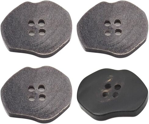4Pcs Unique Vintage Inspired Irregular Shape Horn Buttons,26mm/1.3"*21mm/0.83",for Sewing Craft, DIY Handmade Decoration Knitting Card Making Home Decor Repair in Saudi Arabia