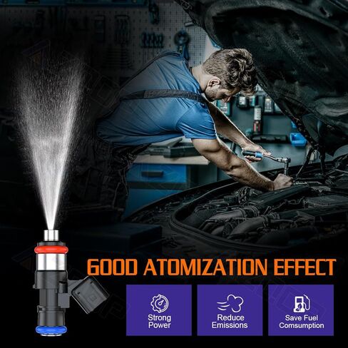 12576341 Fuel Injectors Compatible with Chevy 6.2 Camaro 2010-2015, Corvette 2008-2011, Compatible with Chevy 7.0 Camaro 2014-2015, Corvette 2006-2013, Replace# 0280158051, FJ988 |4 Holes| |Set of 8| in Saudi Arabia