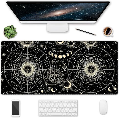 XXL Large Gaming Mouse Pad & Desk Protector (80x30cm) with Non-Slip Base, Waterproof Surface | XXL Mouse Pad with Stitched Edges for Office Work, Gaming, Home Desk - Blooming Floral in Saudi Arabia