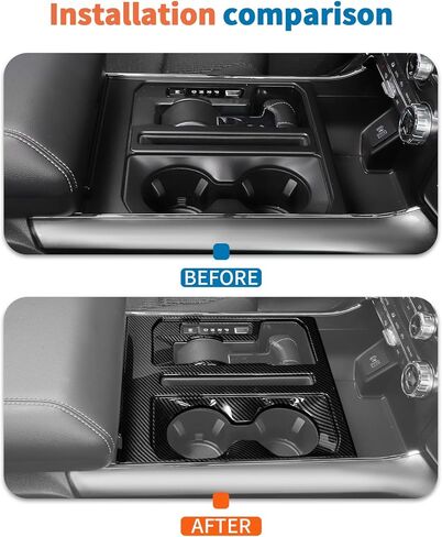 مجموعة إكسسوارات داخلية من ألياف الكربون مكونة من 12 قطعة من JeCar لسيارة Ford F150 2021-2025 - غطاء لوحة ناقل الحركة لوحدة التحكم المركزية، غطاء لوحة القيادة، ترقية الديكور in Kuwait