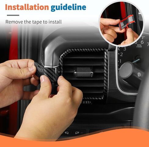 مجموعة إكسسوارات داخلية من ألياف الكربون مكونة من 12 قطعة من JeCar لسيارة Ford F150 2021-2025 - غطاء لوحة ناقل الحركة لوحدة التحكم المركزية، غطاء لوحة القيادة، ترقية الديكور in Kuwait