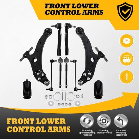 12PCS Front Lower Control Arms Compatible with Camry ES300 2002-2003 Suspension kit Tie Rod Sway Bar in Kuwait