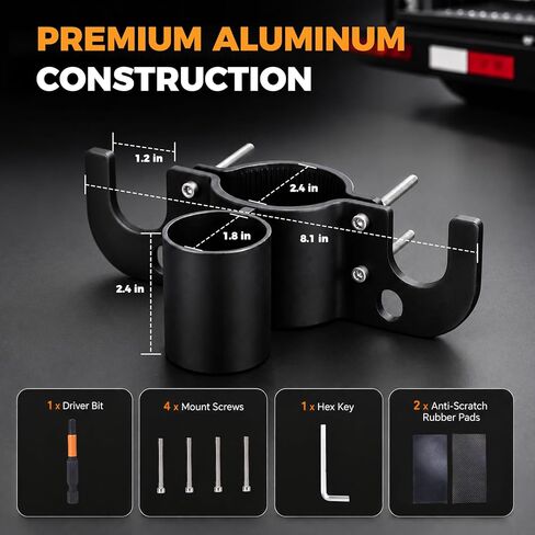 Upgraded Aluminum Trailer Towing Chain Organizer with 7-Way Plug Holder, Heavy Duty Towing Organizer for 2" & 2-1/4" Tongue Jack, RV, Anti-Rust Camper Hitch Cable Wire Management Accessories in Saudi Arabia