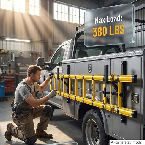 Ladder Rack for Truck, Side Mount Trailer Ladder Rack, 2 Racks Heavy Duty Enclosed Trailer Accessories with Bungee Cords Fit for Open and Enclosed Trailer Side Wall, Max 380 LBS per Pair in Saudi Arabia