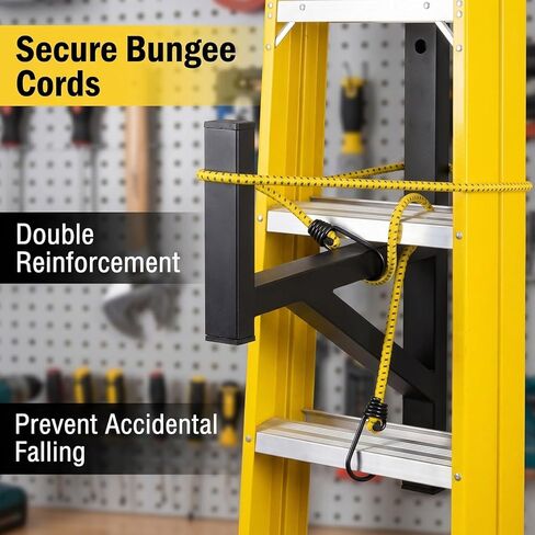Ladder Rack for Truck, Side Mount Trailer Ladder Rack, 2 Racks Heavy Duty Enclosed Trailer Accessories with Bungee Cords Fit for Open and Enclosed Trailer Side Wall, Max 380 LBS per Pair in Saudi Arabia