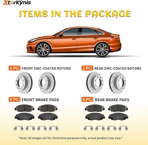 Front and Rear Drilled & Slotted Disc Brake Rotors Ceramic Brake Pads Kit Replacement for Mini Cooper 2007 2008 2009 2010 2011 2012 2013 in Saudi Arabia