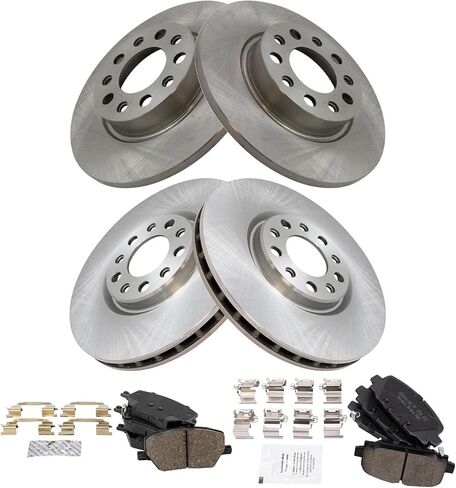 TRQ Front and Rear Brake Pad and Rotor Set Ceramic Compatible with 2018-2022 Jeep Compass in Kuwait