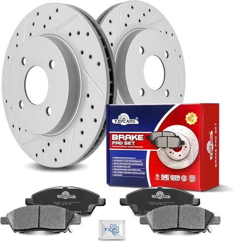 Ceramic Front Brakes Pad and Rotors Drilled Slotted Vented Replacement Disc Brake Kits for Nissan Micra 2015 2016 2017 2018 2019/ Versa Note 2014-2019/ Versa 2012 1.6L/ Ver-sa 2013-2019 in Saudi Arabia