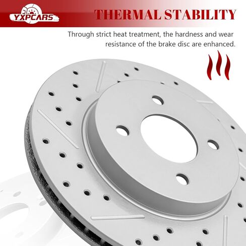 Ceramic Front Brakes Pad and Rotors Drilled Slotted Vented Replacement Disc Brake Kits for Nissan Micra 2015 2016 2017 2018 2019/ Versa Note 2014-2019/ Versa 2012 1.6L/ Ver-sa 2013-2019 in Saudi Arabia