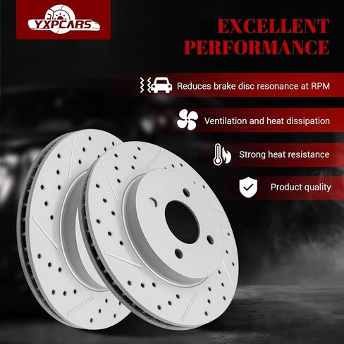 Ceramic Front Brakes Pad and Rotors Drilled Slotted Vented Replacement Disc Brake Kits for Nissan Micra 2015 2016 2017 2018 2019/ Versa Note 2014-2019/ Versa 2012 1.6L/ Ver-sa 2013-2019 in Saudi Arabia