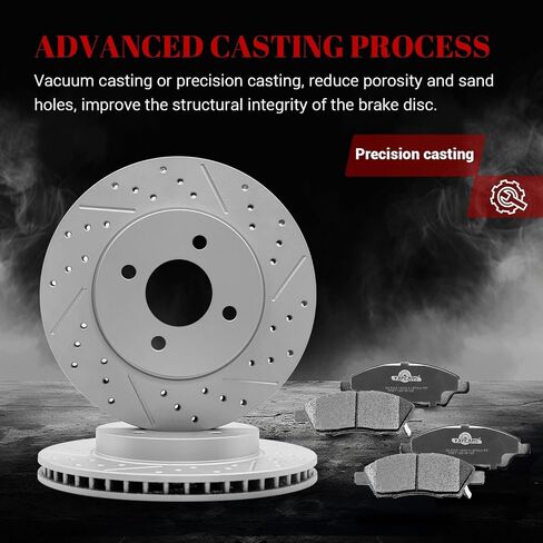 Ceramic Front Brakes Pad and Rotors Drilled Slotted Vented Replacement Disc Brake Kits for Nissan Micra 2015 2016 2017 2018 2019/ Versa Note 2014-2019/ Versa 2012 1.6L/ Ver-sa 2013-2019 in Saudi Arabia