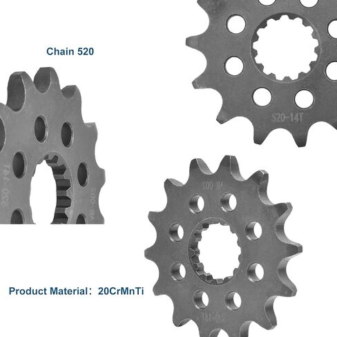 14T Sprocket Carburizing Steel 520 Chain 6mm Fit for Yamaha YZ250 1999-2025 YZ250X 2016-2025 YZF-R3 2015-2024 MT03 MT-03 MT 03 MTN 320 2016-2024 YFZ450 2004-2013 in Kuwait