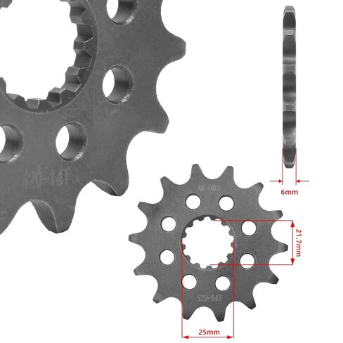 14T Sprocket Carburizing Steel 520 Chain 6mm Fit for Yamaha YZ250 1999-2025 YZ250X 2016-2025 YZF-R3 2015-2024 MT03 MT-03 MT 03 MTN 320 2016-2024 YFZ450 2004-2013 in Kuwait