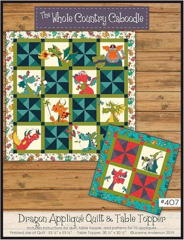 Whole Country Caboodle Dragon Applique Quilt & Table Topper Pattern, None in Saudi Arabia