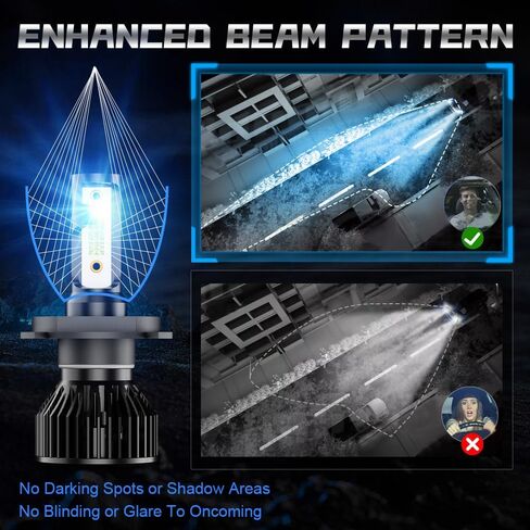 For INFINITI G35 2003 2004 2005,H4 9003 Lights 500% Brightness, 8000K Blue Fog Light Bulbs with Cooling Fan, IP68 Waterproof, Pack of 2 in Saudi Arabia