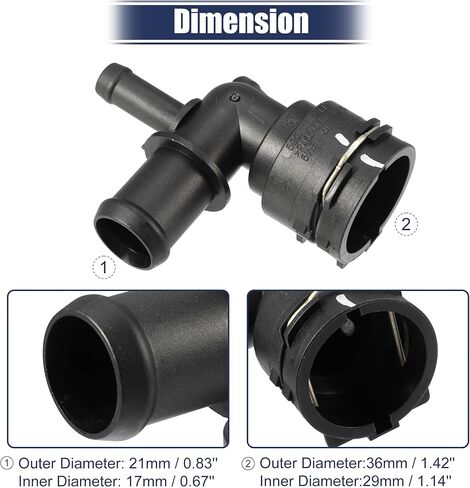 ACROPIX Engine Coolant Hose Connector Fit for Audi Q2 GAB - Pack of 1 Black in Kuwait