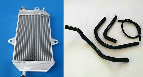 Aluminum Radiator + silicone hose for ATV Yamaha Banshee YFZ350 YFZ 350 1987-2006 (Black) in Saudi Arabia